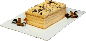 SMAKUŚ – Ciasto biszkoptowe z kremem karmelowym.